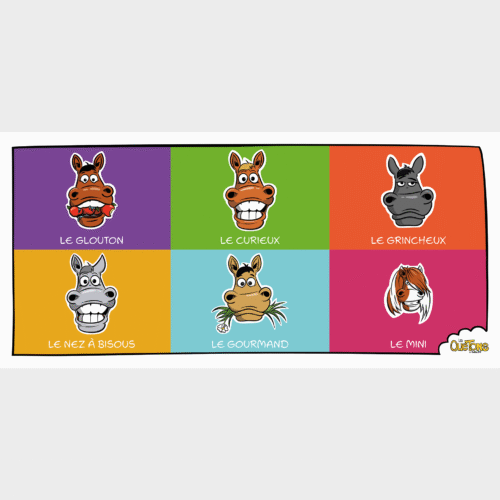 Mug pop art avec différents chevaux - Les Quétons