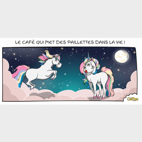 Mug Licornes - Le café qui met des paillettes dans la vie - Les Quétons