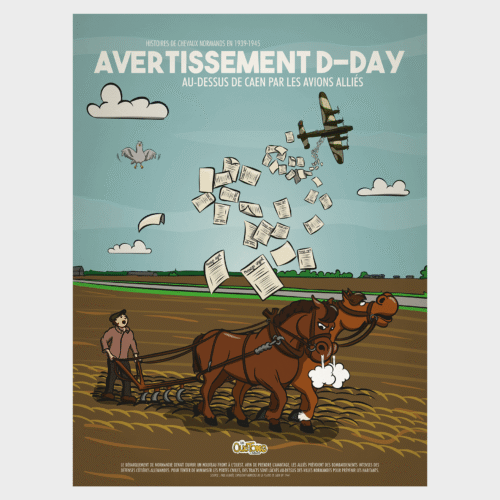 Affiche et Carte postale Avertissement D-Day au-dessus de Caen par les avions alliés - Les Quétons