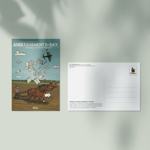 Carte postale Avertissement D-Day au-dessus de Caen par les avions alliés - Les Quétons
