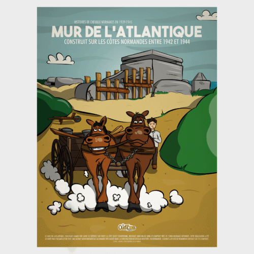 Affiche et Carte postale Construction du mur de l'Atlantique sur les côtes normandes entre 1942 et 1944 - Les Quétons