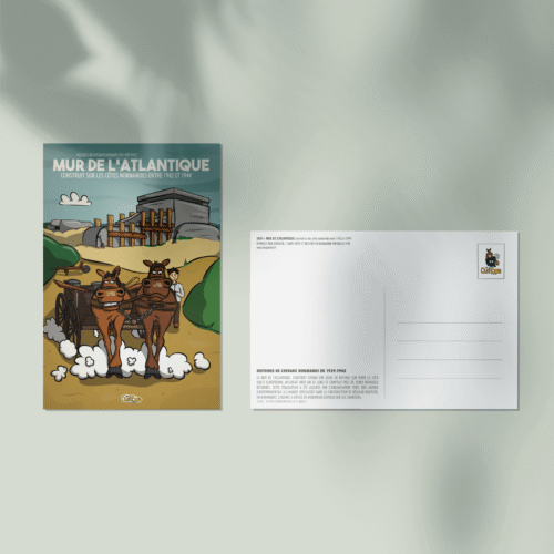 Carte postale Construction du mur de l'Atlantique sur les côtes normandes entre 1942 et 1944 - Les Quétons