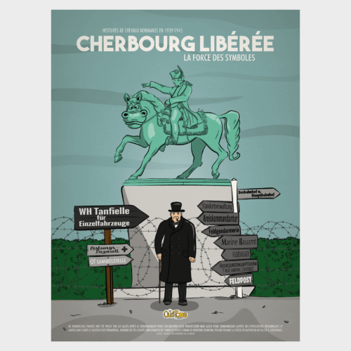 Affiche et Carte postale Libération de Cherbourg seconde guerre mondiale - Les Quétons