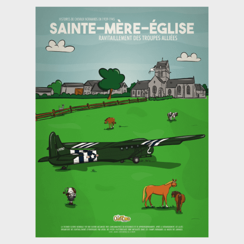 Affiche et Carte postale Ravitaillement des troupes alliées à Sainte-Mère-Eglise - Les Quétons