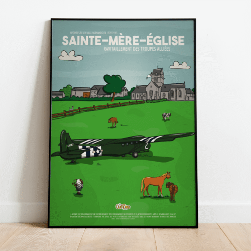 Affiche Ravitaillement des troupes alliées à Sainte-Mère-Eglise - Les Quétons