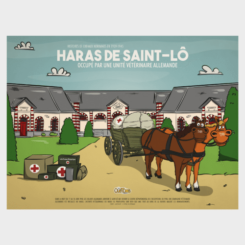 Affiche et Carte postale Haras de Saint-Lô occupé par une unité vétérinaire allemande - Les Quétons
