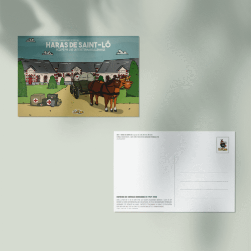 Carte postale Haras de Saint-Lô occupé par une unité vétérinaire allemande - Les Quétons