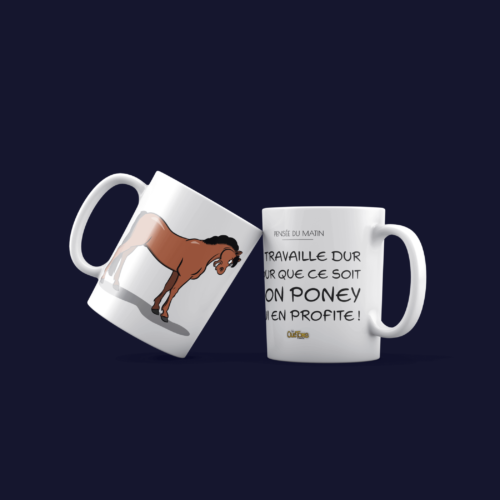 Travailler dur pour mon cheval - Mug Les Quétons