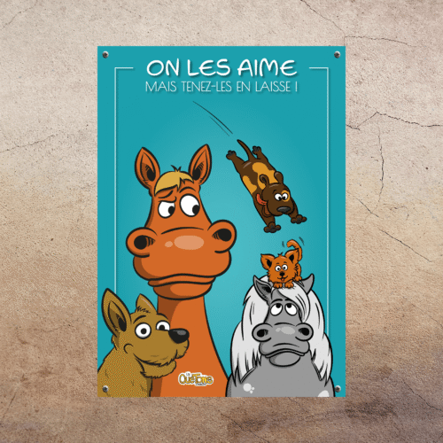 Plaque d'écurie Tenez vos chiens en laisse - Les Quétons